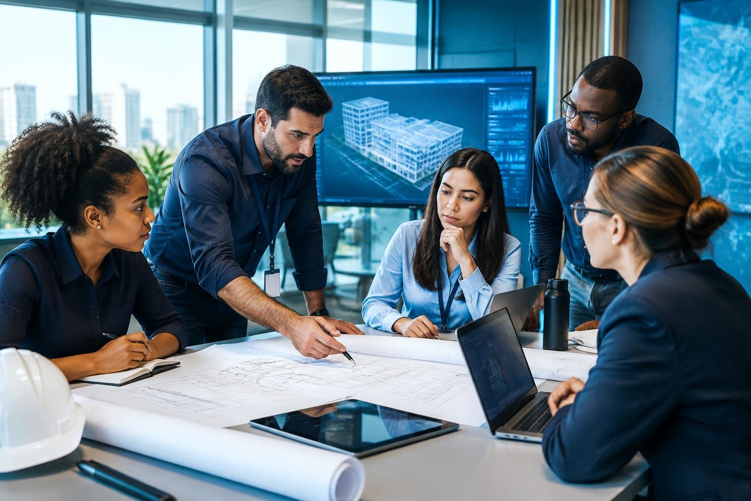 Equipe reunida para planejar um projeto
